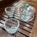 Set à thé - Verre ciselé et Turquoise